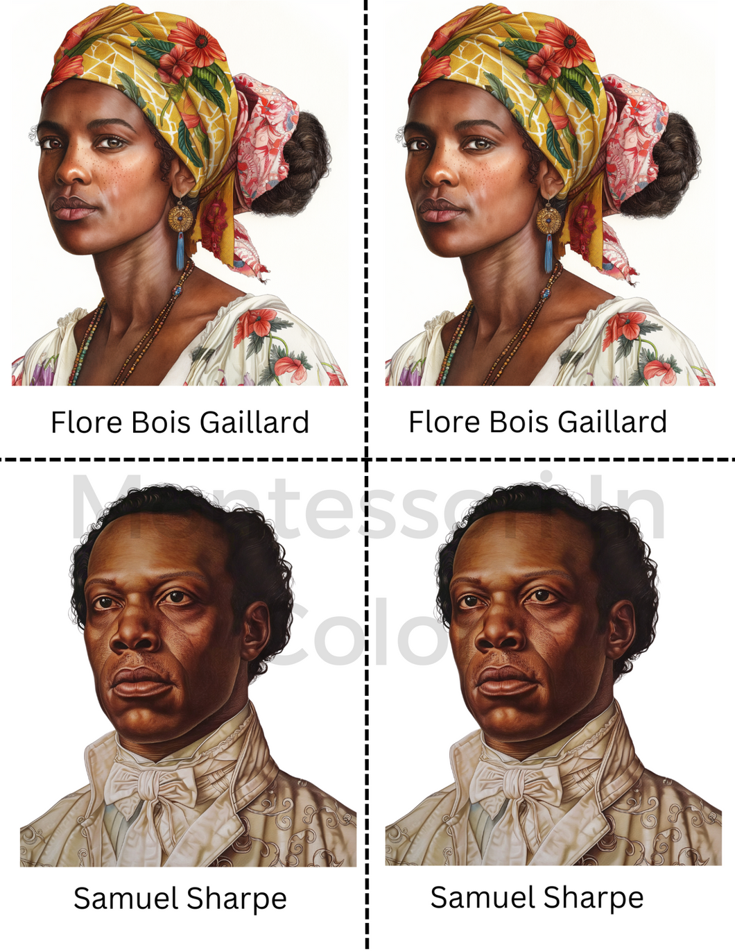 Caribbean Resistance Leaders: Matching Cards