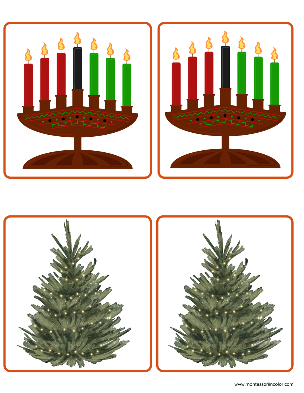 December Holidays Matching Cards- FREE DOWNLOAD